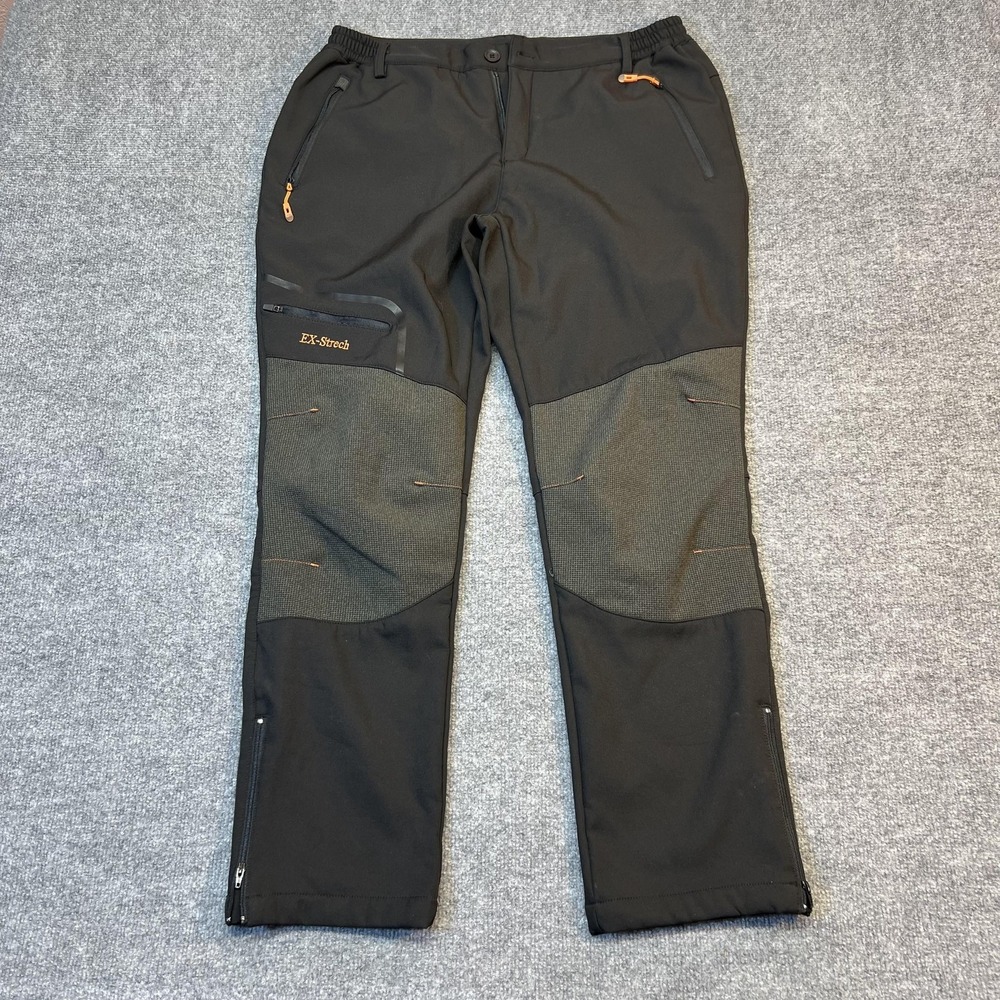 Postropaky Men's Outdoor Hiking Pants 34x29 Fleece Lined Softshell EX-Stretch
